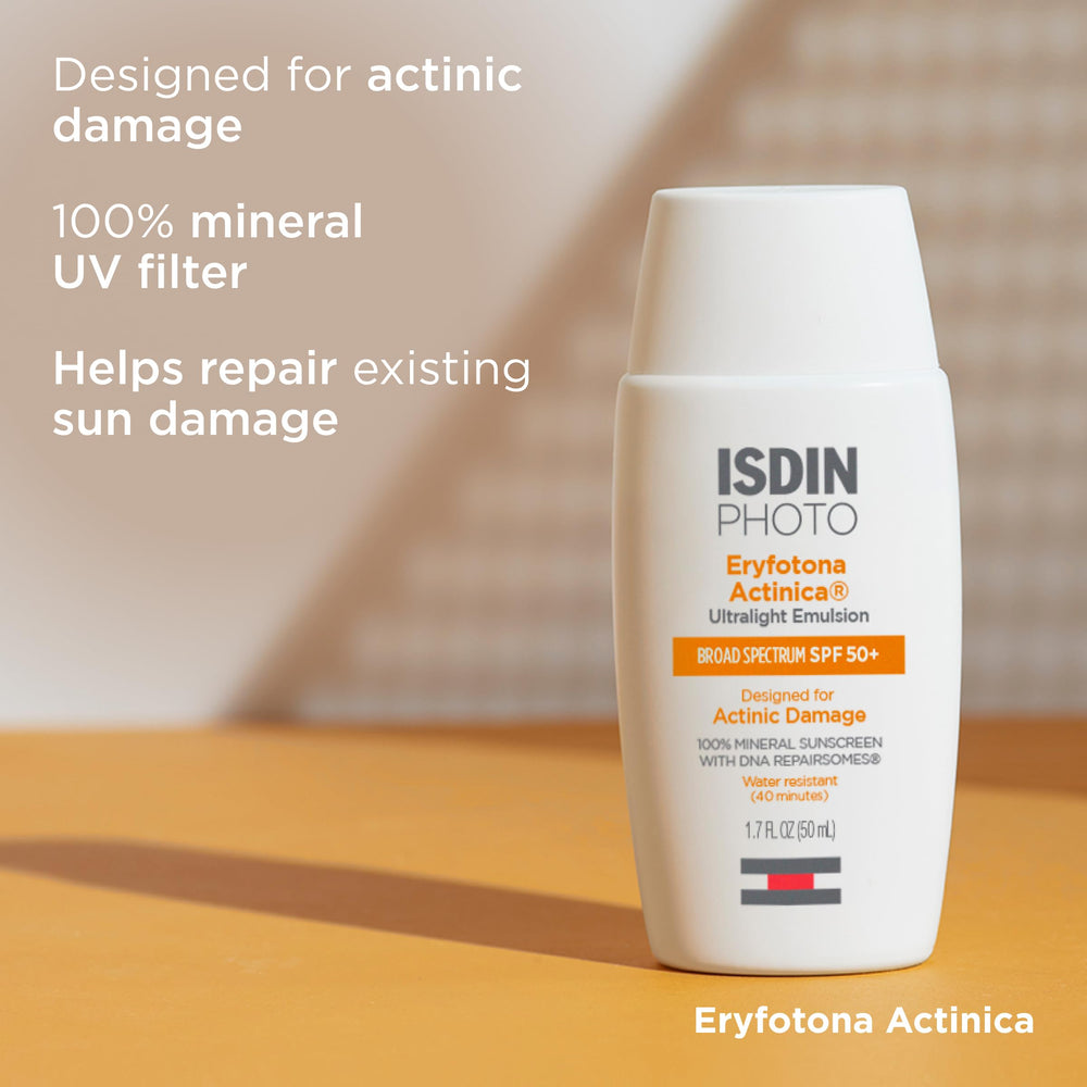 ISDIN Eryfotona Actinica gentle formula suitable for sensitive skin.