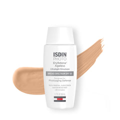 ISDIN Eryfotona Ageless tinted sunscreen tube with SPF 50 for daily protection