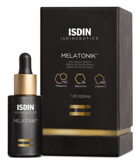 ISDIN Melatonik serum bottle close-up for night hydration and antioxidant support