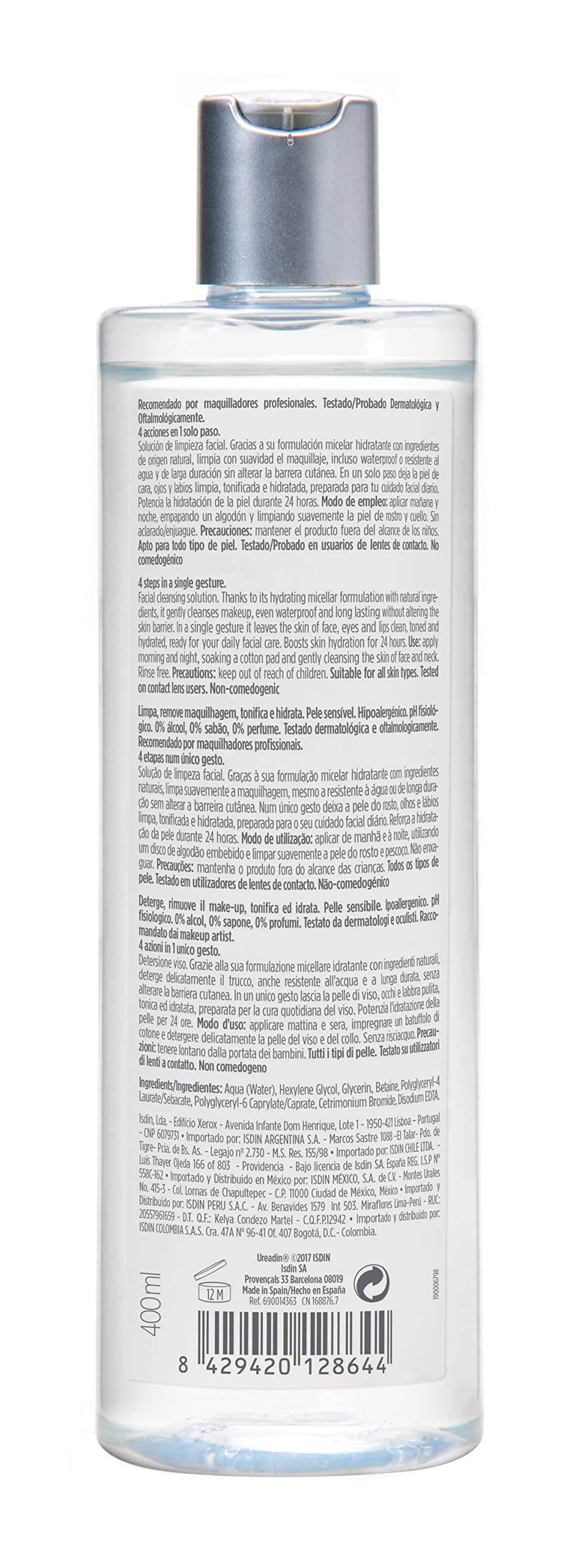 ISDIN Micellar aroma neutro y textura suave para piel sensible.