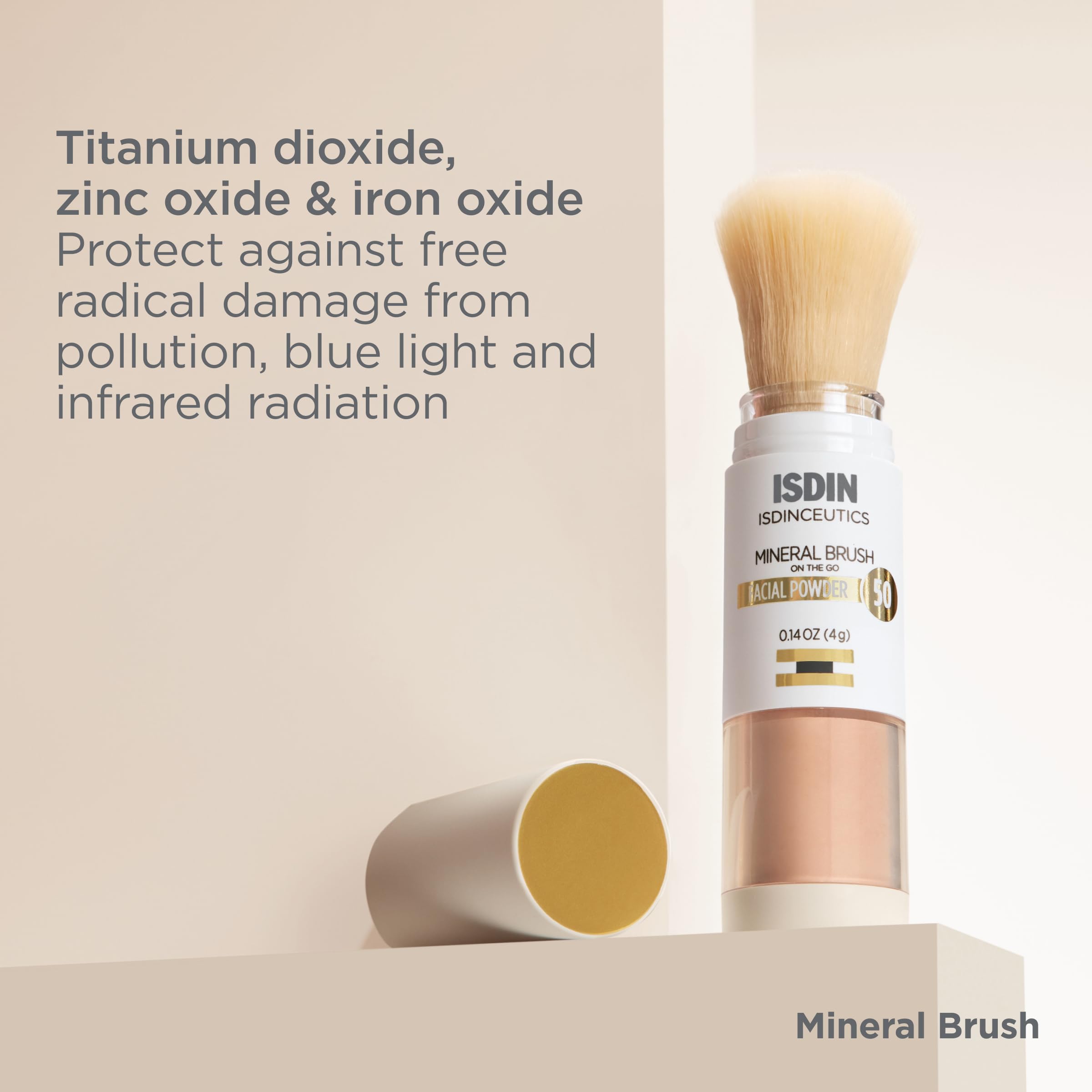 Gentle on sensitive skin with ISDIN Mineral Brush Powder during use