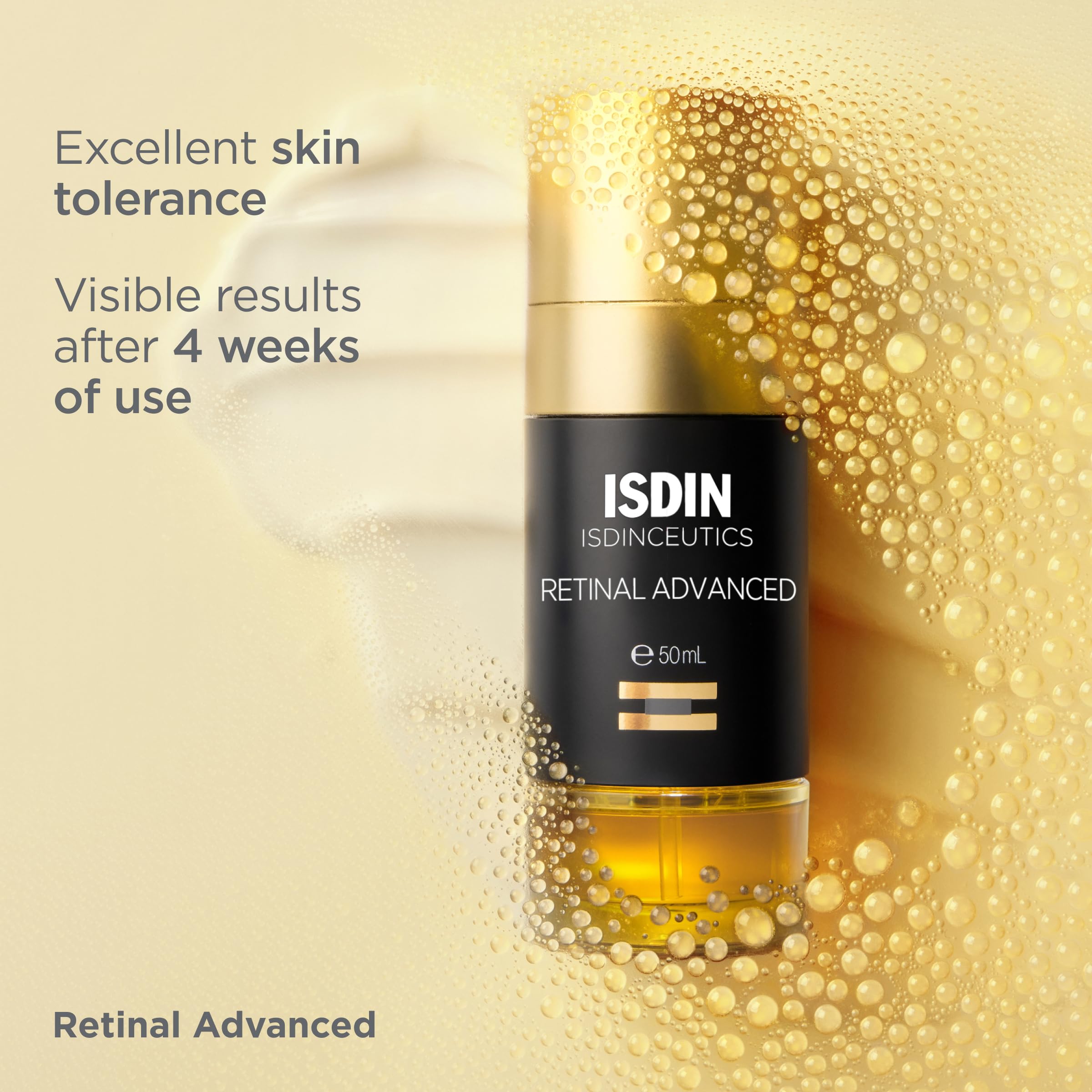 ISDIN Retinal Advanced Night Serum silky texture close-up.