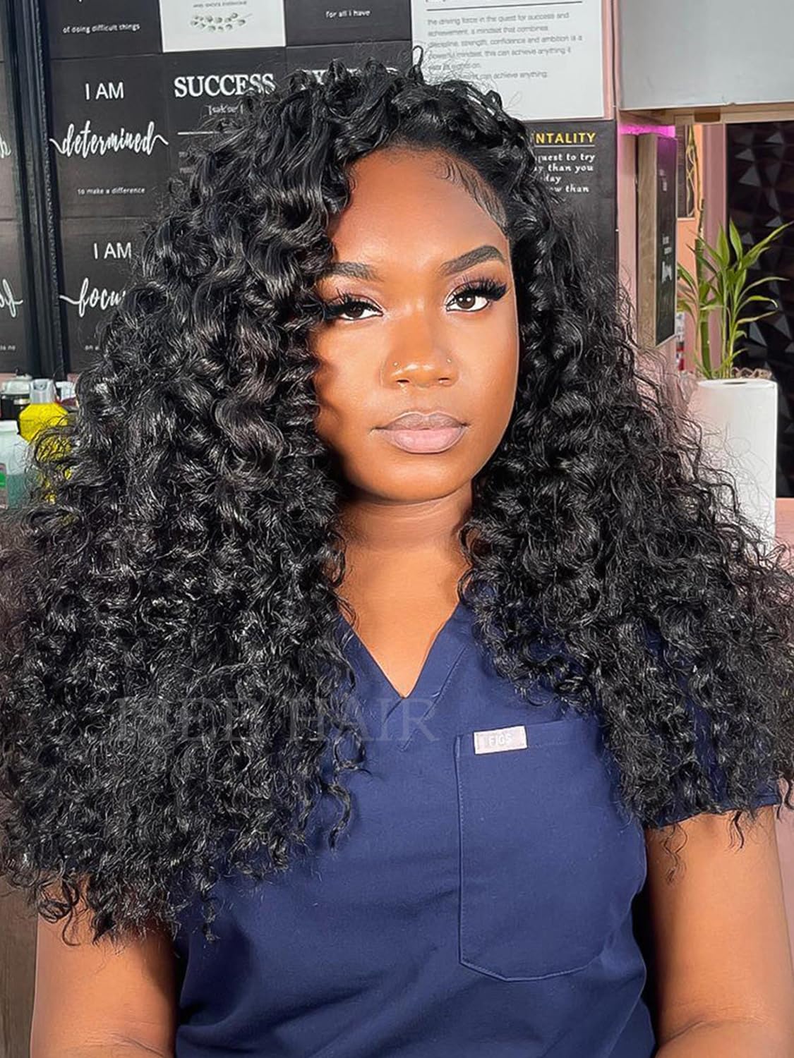 ISEE Burmese curly half wig invisible hairline for seamless blend