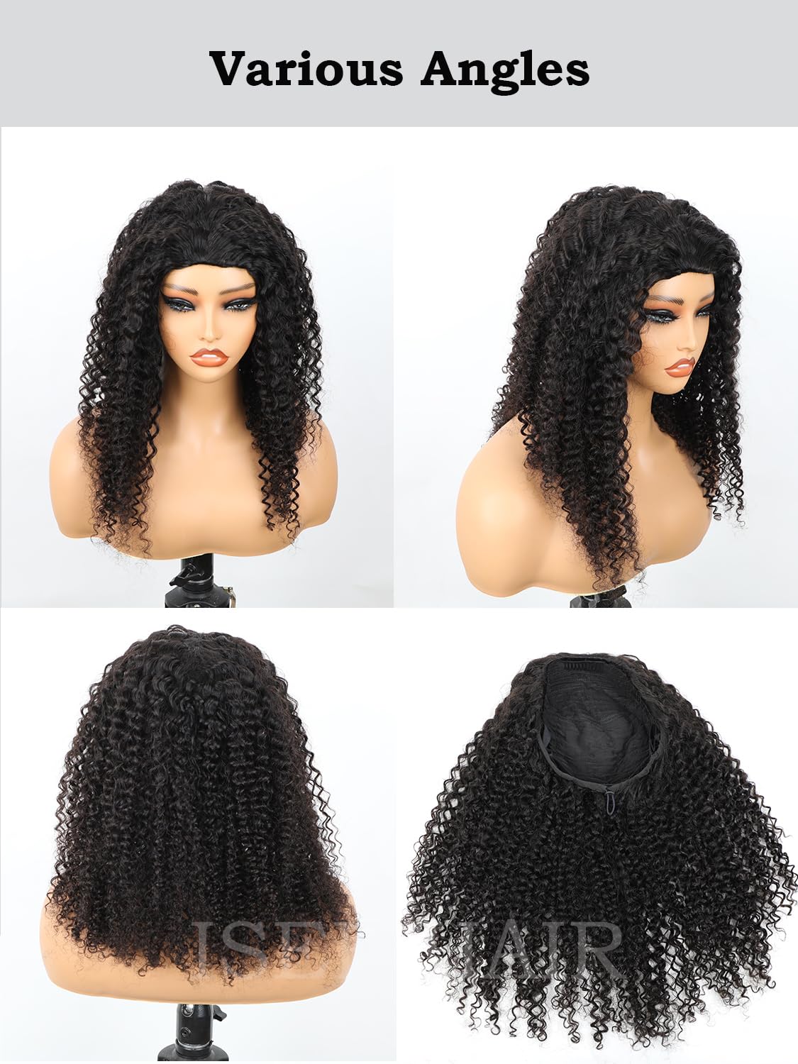 ISEE Half Wig drawstring cap fit demonstrates secure, adjustable wear