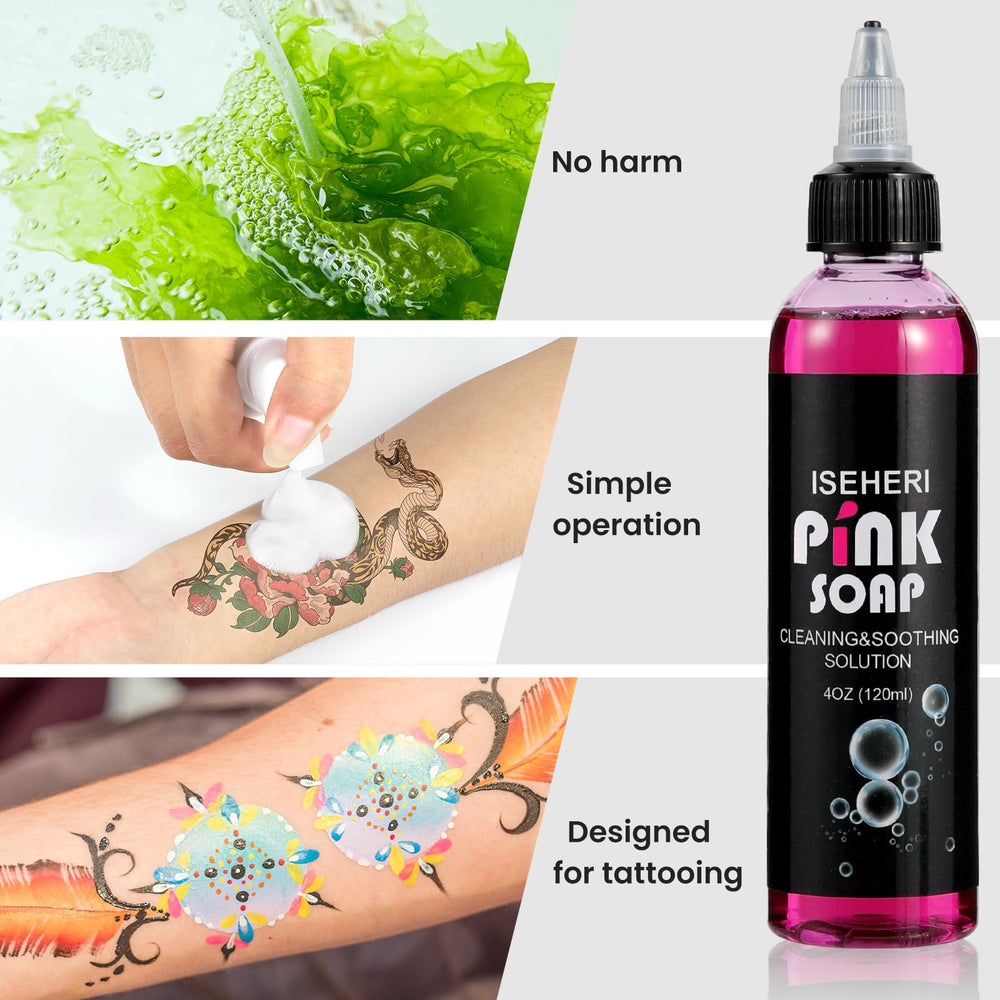 iseheri Jabón Rosa apto para piercings y limpieza higiénica.