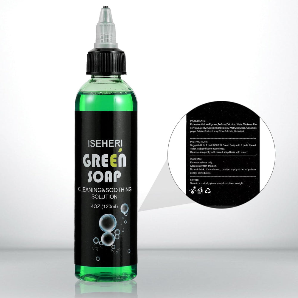 iseheri jabón verde para perforaciones, kit compacto para viajar