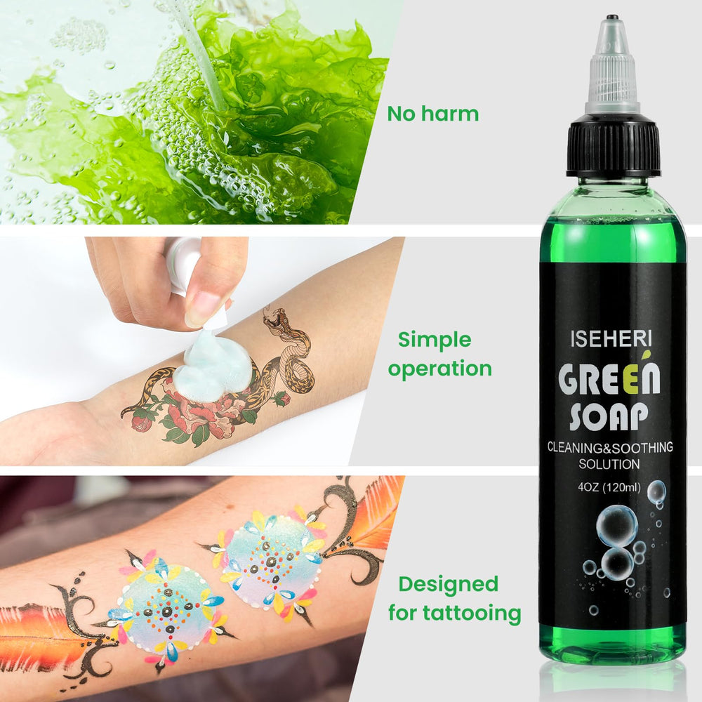 iseheri jabón verde viaje, envase pequeño para limpieza rápida