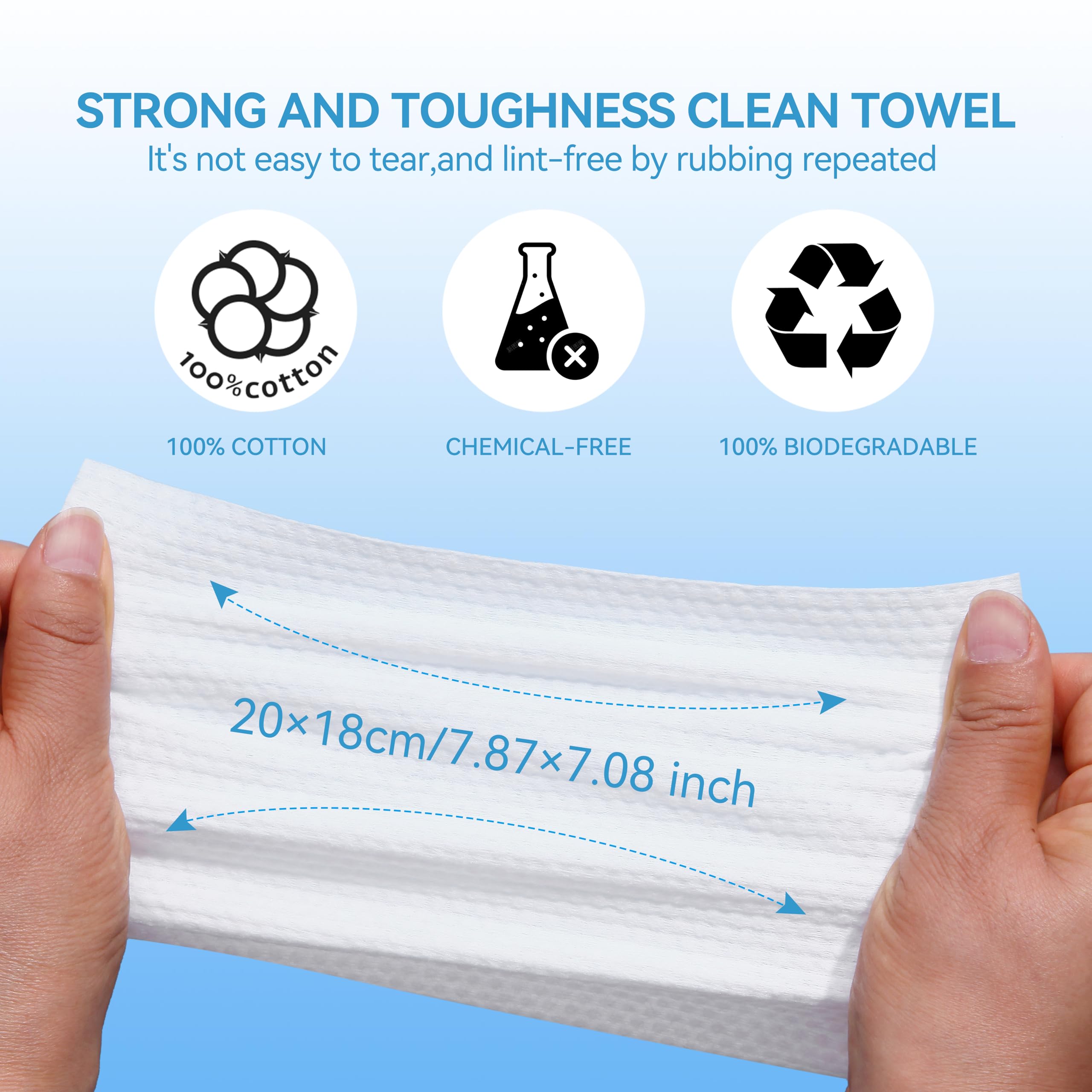 ISHOWBEST toalla facial desechable, textura suave y sin fragancia para uso diario.