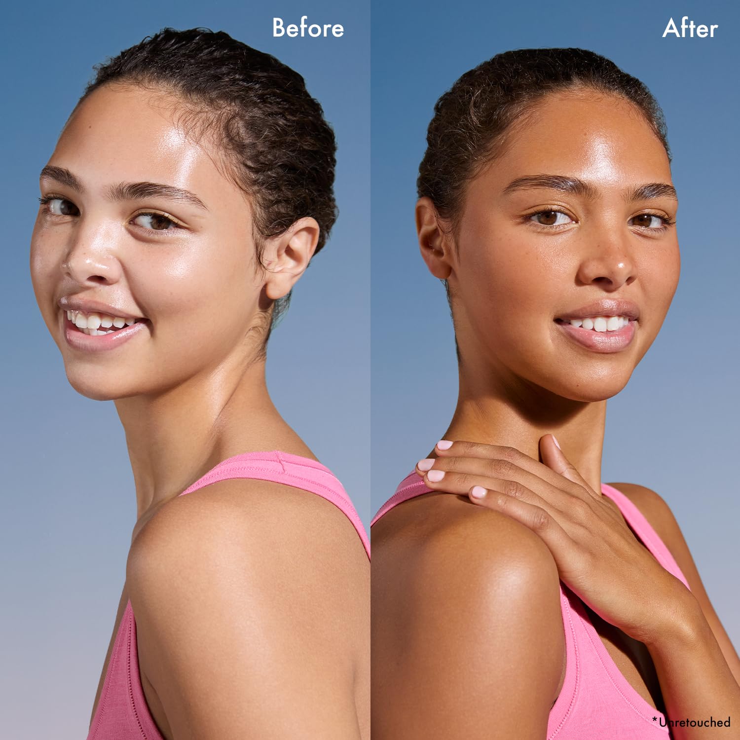 Isle of Paradise applying drops to face for even glow