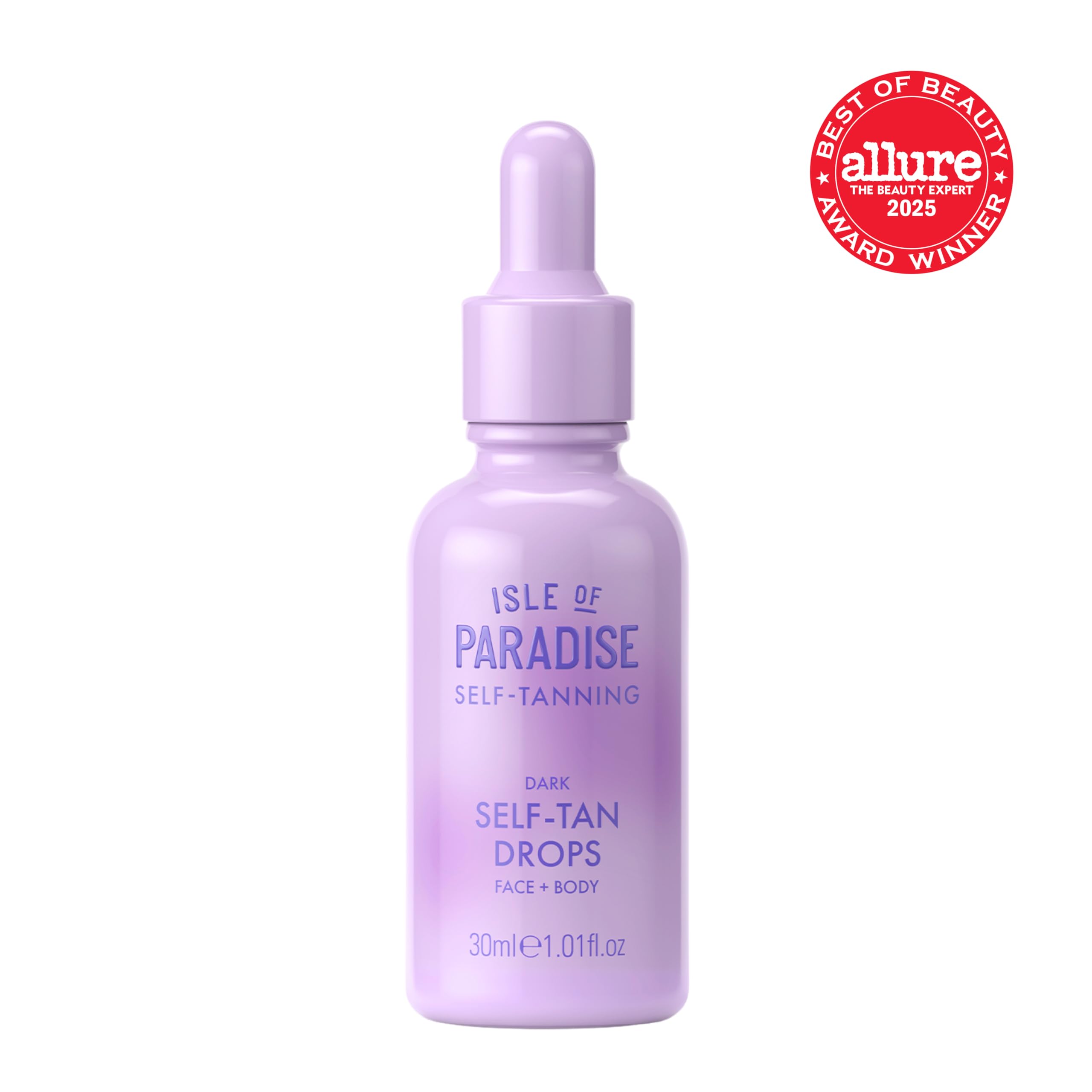 Isle of Paradise dropper releasing drops for easy mixing with moisturizer