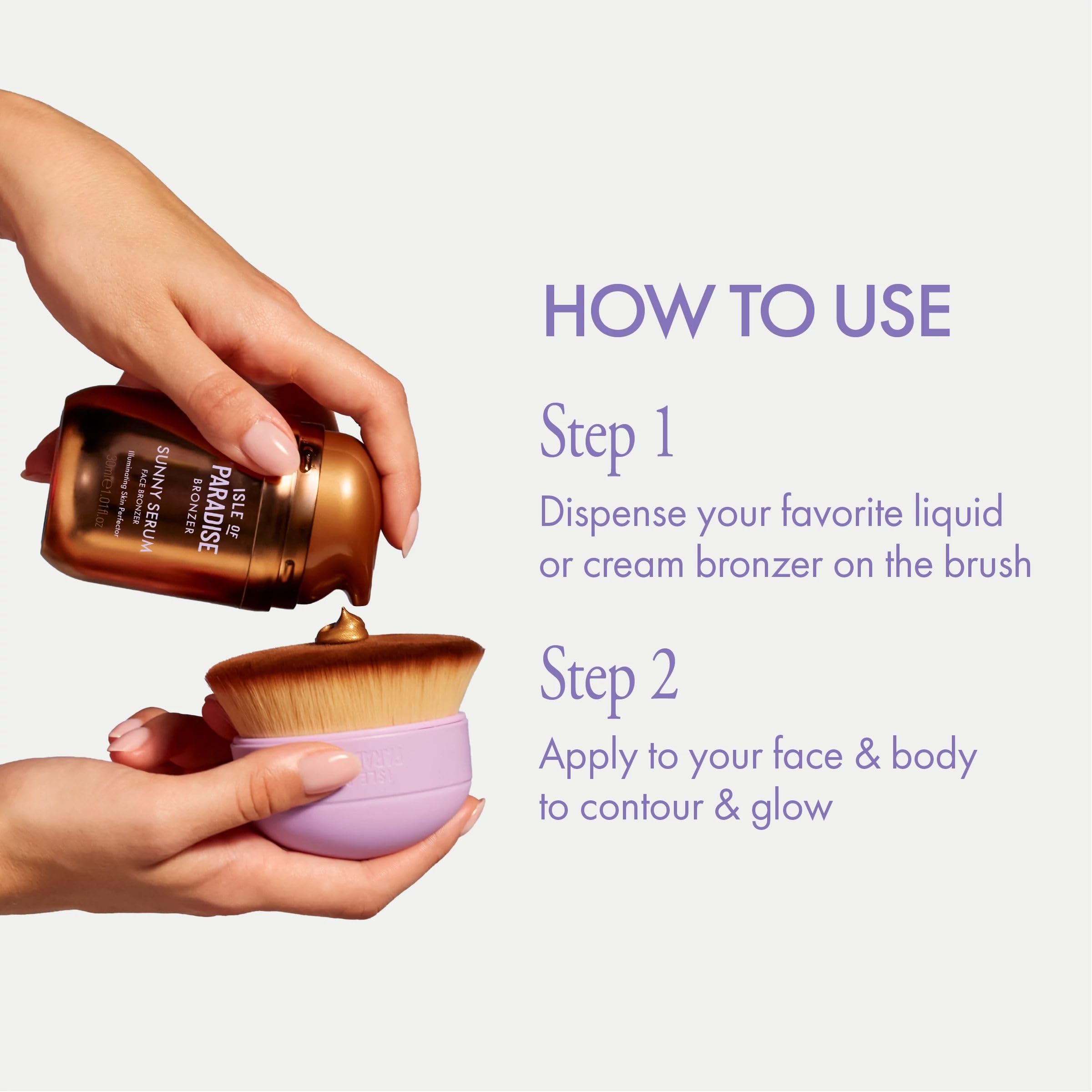 Isle of Paradise Shape and Glow brush uses vegan fibers for smooth results