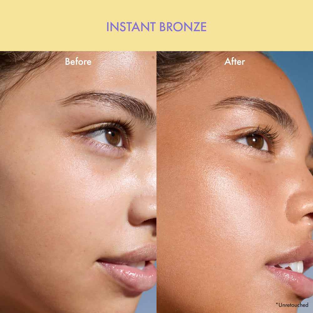 Sunny Serum swirled on skin creates a natural bronze glow.