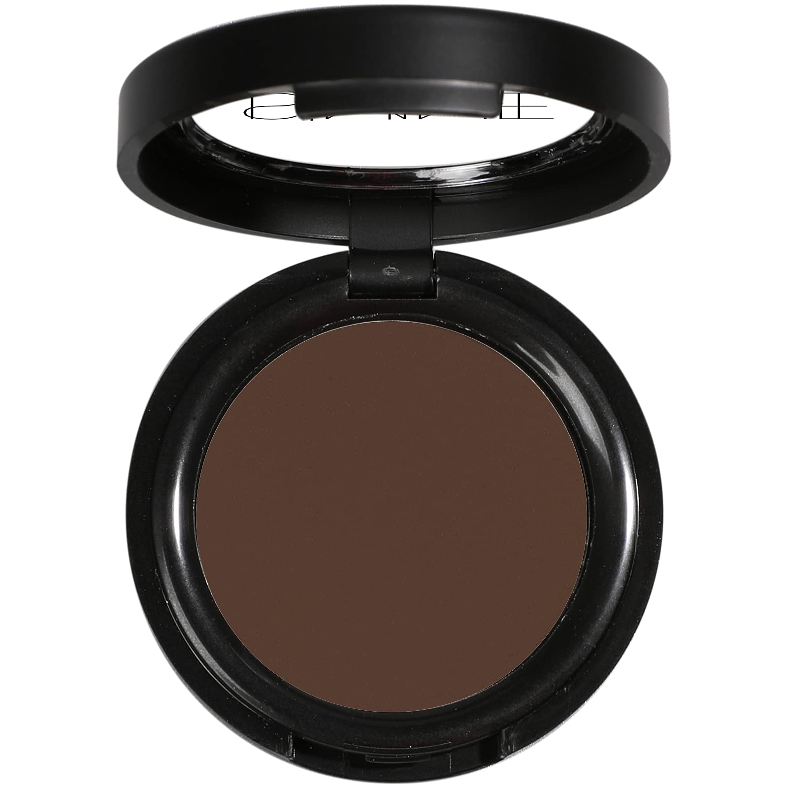 IS'MINE matte coffee swatch shows rich, true-to-pan color for quick daily looks.