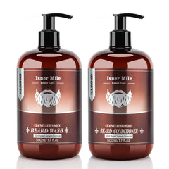 ISNER MILE beard wash 17oz bottle close-up with rich lather for clean beard