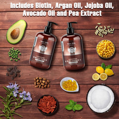 ISNER MILE beard wash close-up highlighting biotin, shea, and pea nourishment