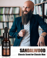ISNER MILE sage beard oil bottle pour offers mature fragrance and lightweight hydration