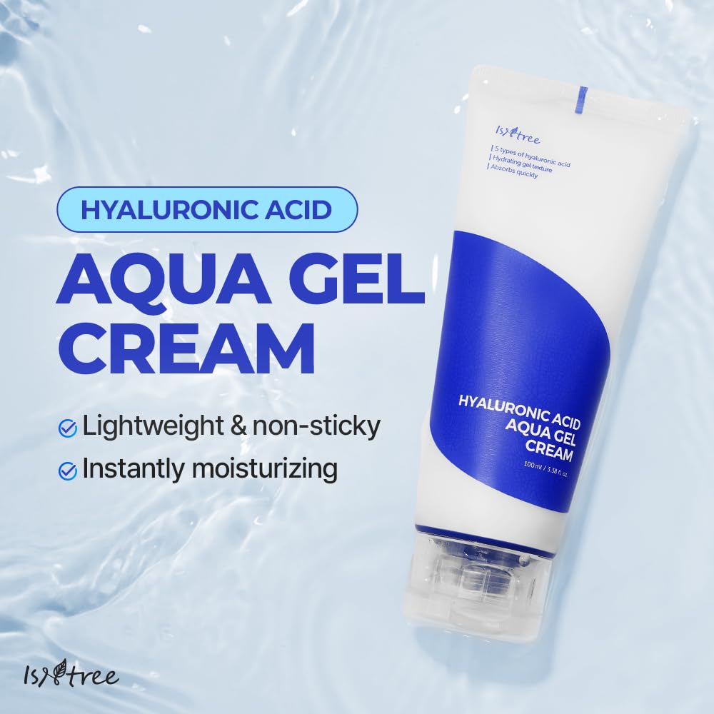 IsNtree crema gel de ácido hialurónico, textura fresca para piel suave.