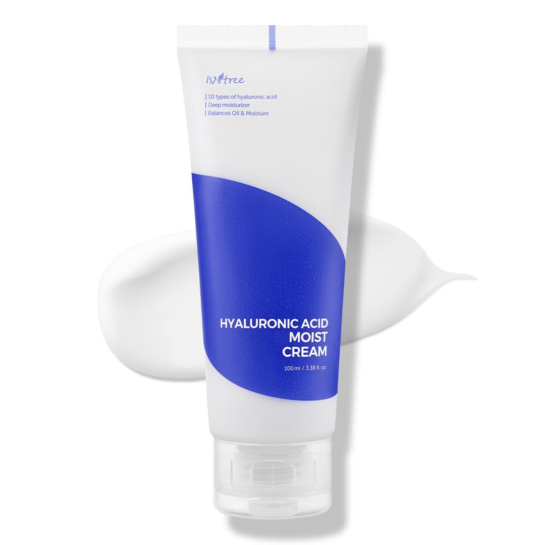 IsNtree Crema Hidratante con ácido hialuronico en frasco de 100 ml para hidratación profunda.