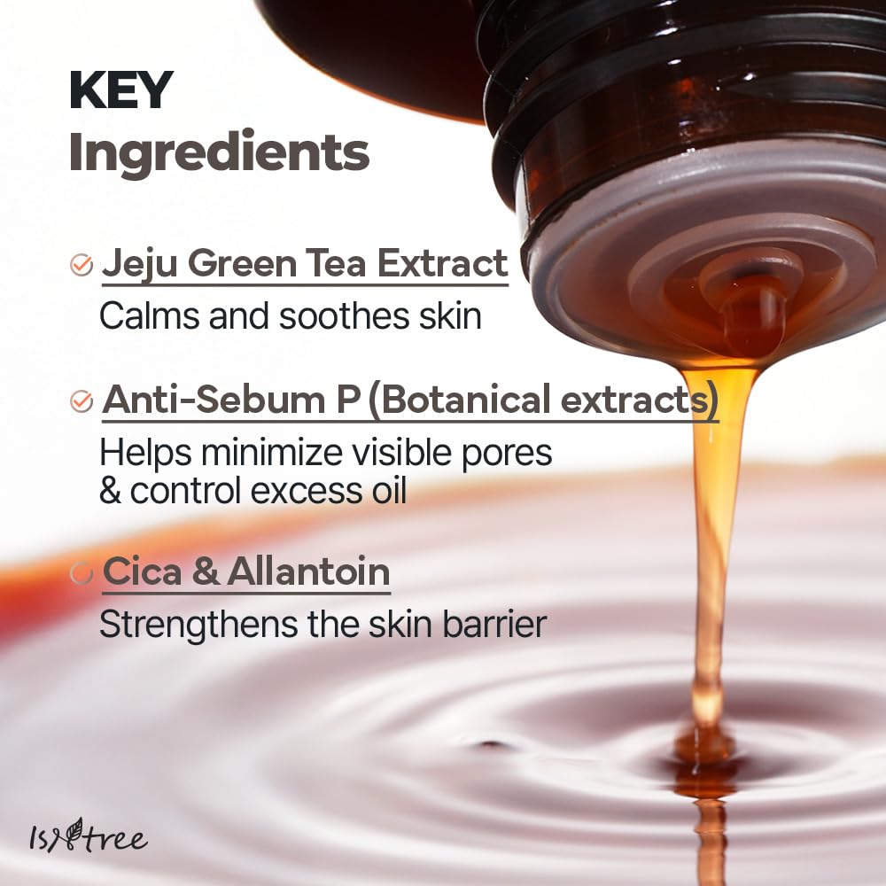 ISNTREE Tónico Fresco de Té Verde apto para piel sensible y sin alcohol.