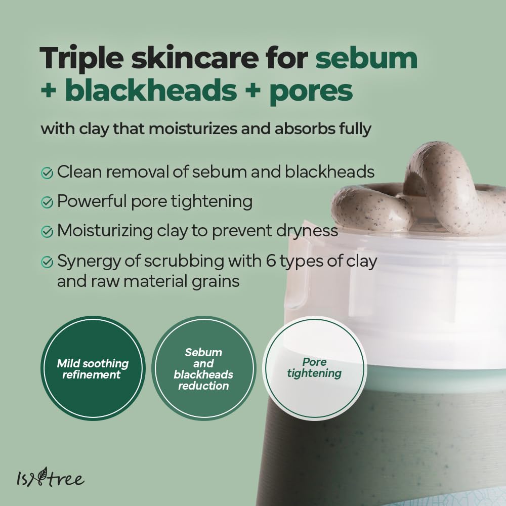 IsNtree Mascarilla Arcilla Artemisa: aplicación en capa fina para limpieza de poros sin irritación.