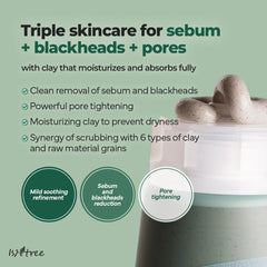 IsNtree Mascarilla Arcilla Artemisa: aplicación en capa fina para limpieza de poros sin irritación.