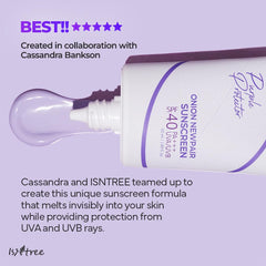 ISNTREE Onion Newpair textura ligera que hidrata sin grasa ni residuo