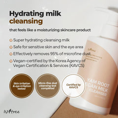 IsNtree Yam Root Milk Cleanser desmaquilla sin resecar, perfecto para piel sensible.