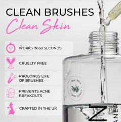 Applying Isoclean on a makeup brush to refresh bristles quickly.