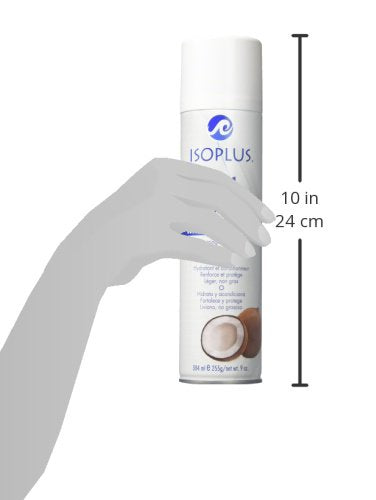 Isoplus Brillo suave con aceite de coco, hidratación sin peso para el cabello.