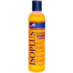 Isoplus Neutralizing Shampoo bottle with color-indicator lather for post-relaxer care