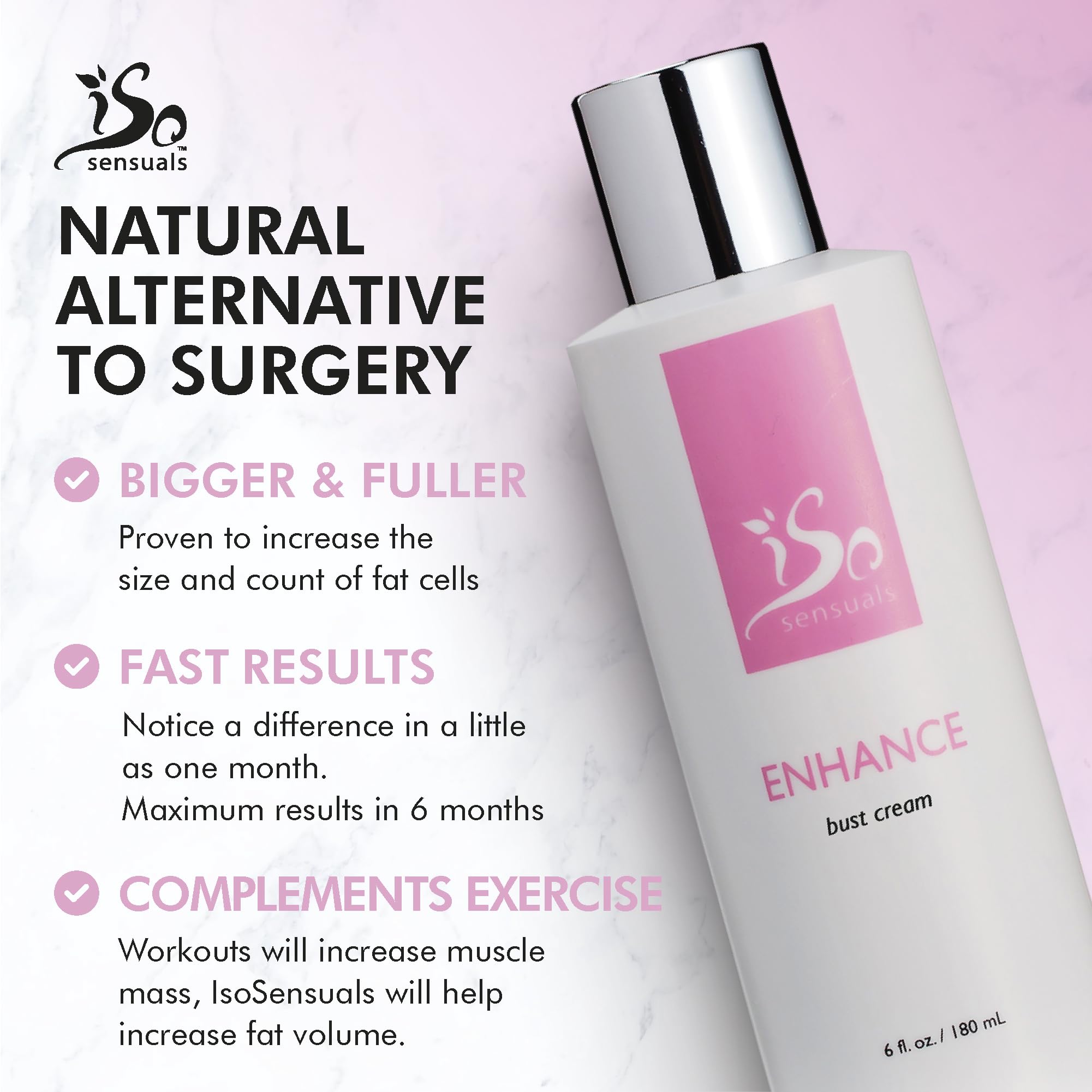 IsoSensuals ENHANCE application steps image demonstrates smooth lifting routine.