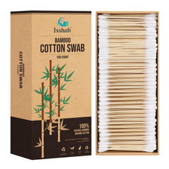 Isshah bamboo cotton swabs in a 500-pack box for plastic-free everyday care