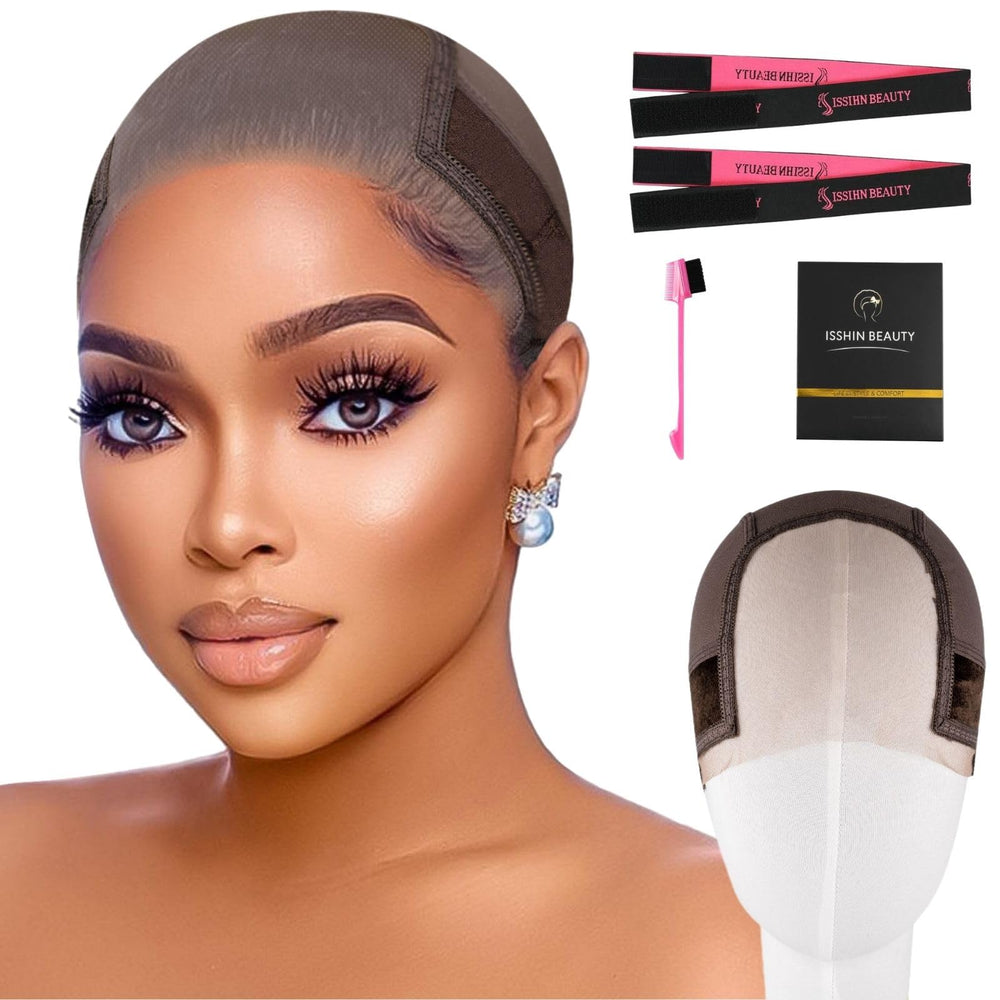 Isshin Beauty lace wig grip cap front view showing non-slip design for secure wear
