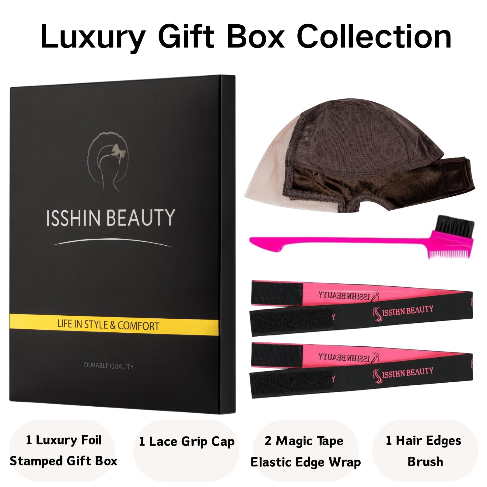 Isshin Beauty lace wig grip cap translucent front close-up highlighting breathable mesh area