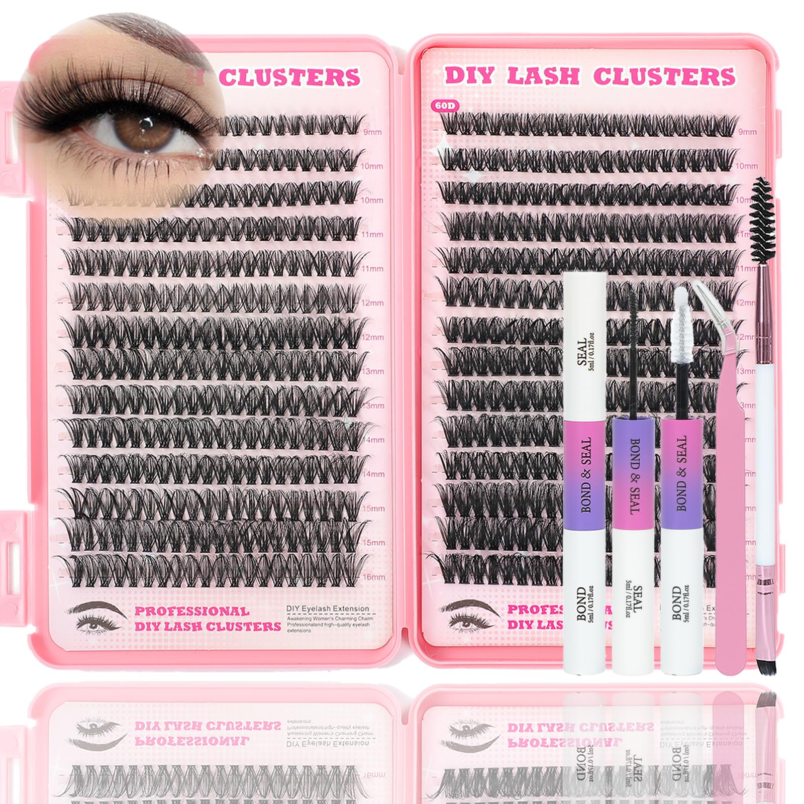 ISTGIFT Lash Clusters Kit front view showing all-in-one lash set for DIY lash application.