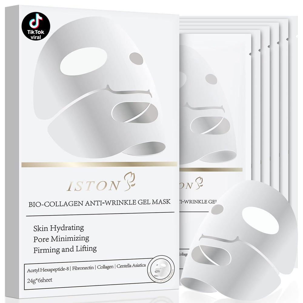 ISTON Bio-Collagen mascarilla nocturna en empaque de 6, hidratación profunda