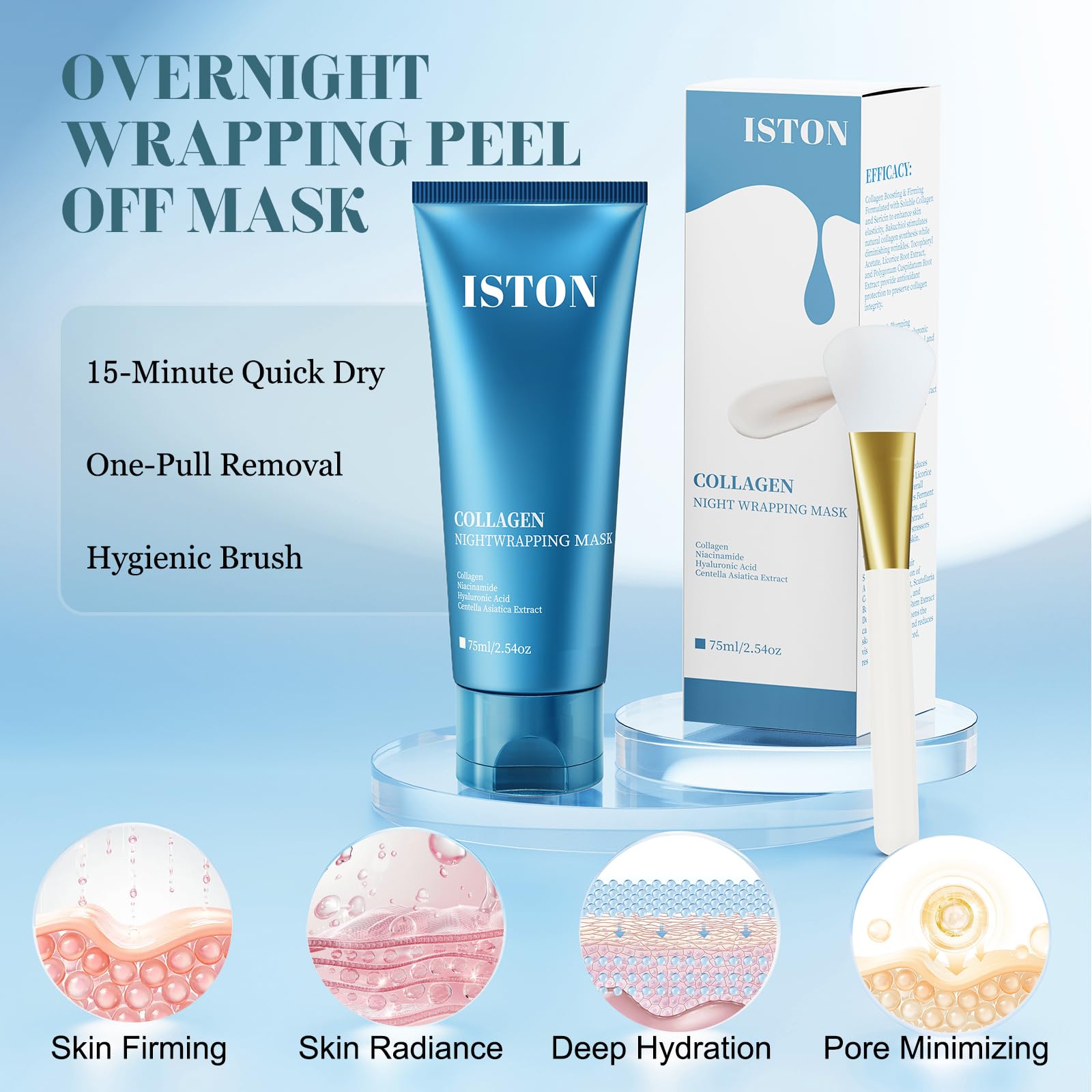 ISTON Collagen Night Wrapping Mask retirada en una sola pieza