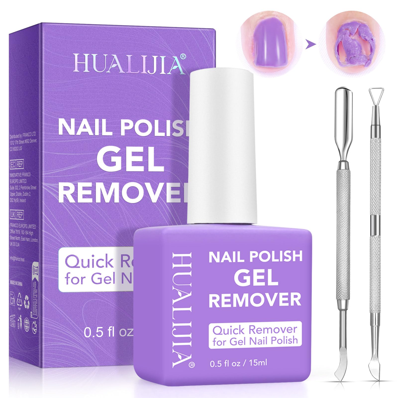 ISUNRISE gel remover en botella: eliminación rápida sin remojo