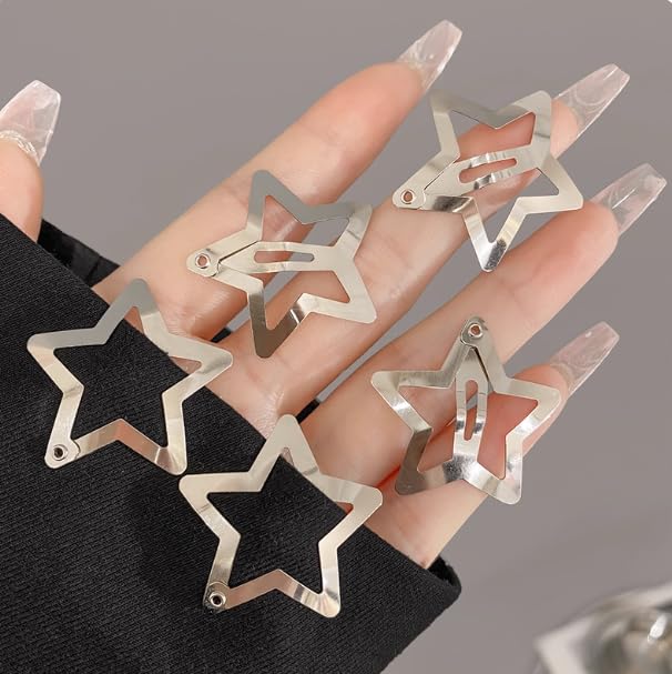 Isvo clip estrella plateada antideslizante para cabello firme