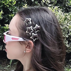 Isvo clip estrella plateada para cola de caballo estilo rápido