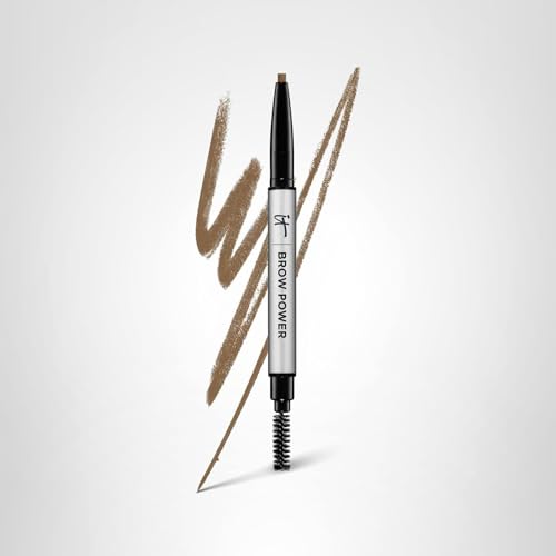 IT Cosmetics Brow Power compact packaging supports on-the-go touch-ups.