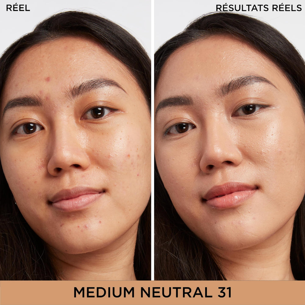 Built-in dual applicator with doe-foot tip and integrated brush for precise blending on skin.