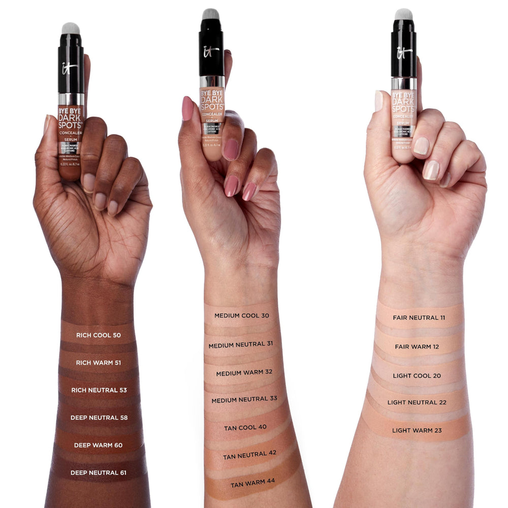 Under-eye area demo with brightness and texture improvement using the IT Cosmetics formula.