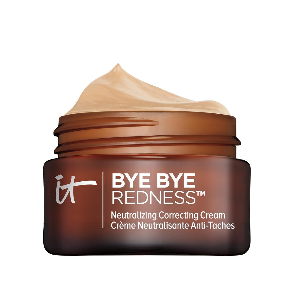 IT Cosmetics Bye Bye Redness cream tube-front showing neutral beige tint for even skin tone.