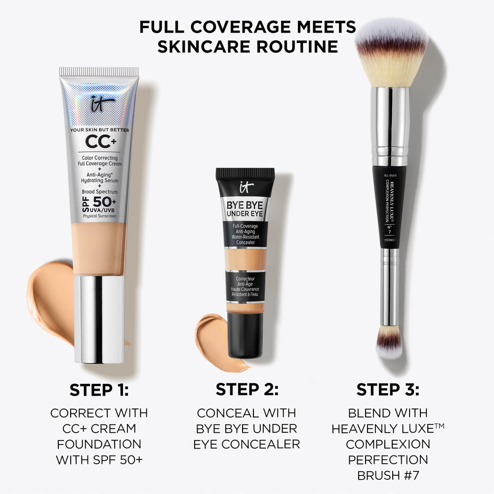 IT Cosmetics Bye Bye Under Eye Concealer Light Nude brush #2 for on-the-go touchups.