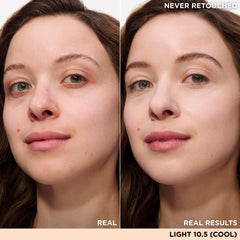 IT Cosmetics Bye Bye Under Eye Concealer Light swatch being applied for full coverage demonstration