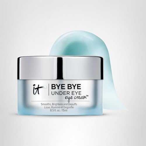 IT Cosmetics Bye Bye Under Eye packaging closeup; premium design for sensitive skin care.