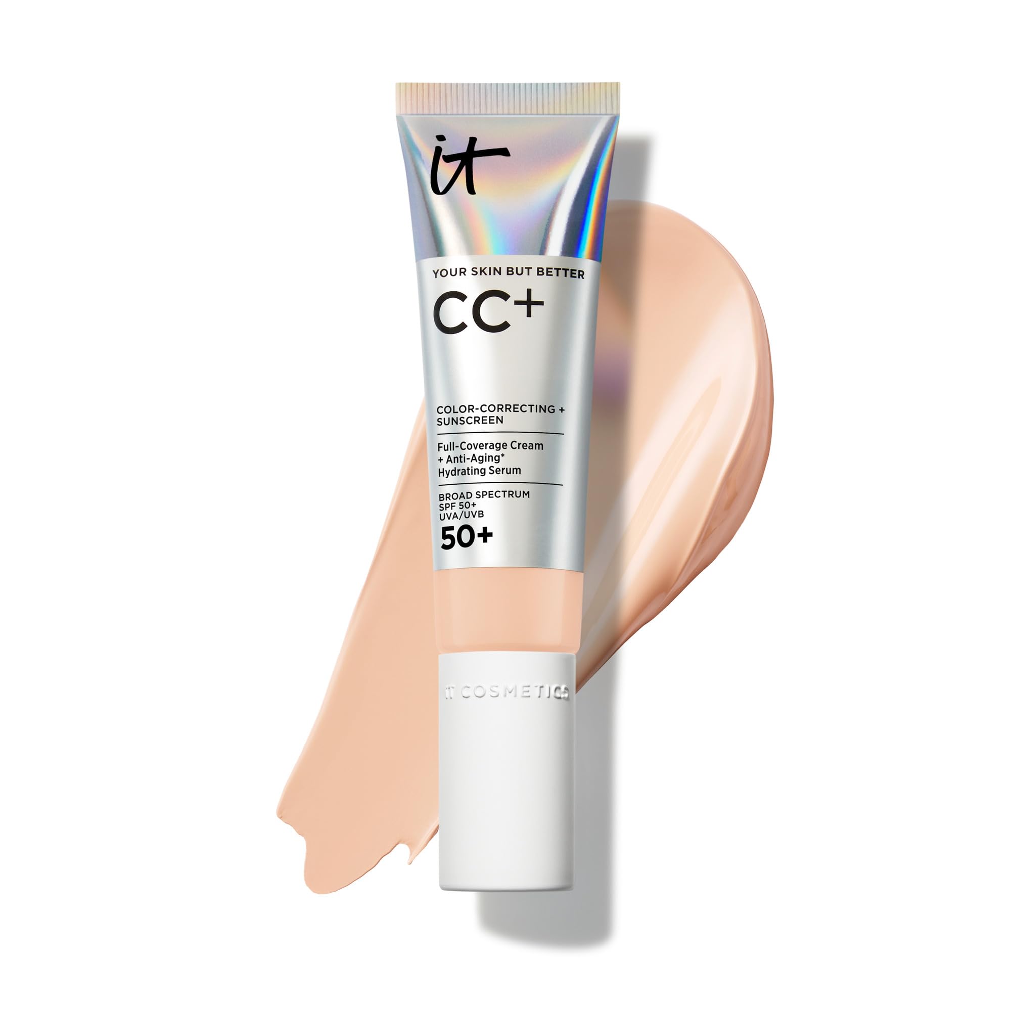 IT Cosmetics CC+ Cream Light Neutral bottle with pump for easy application.