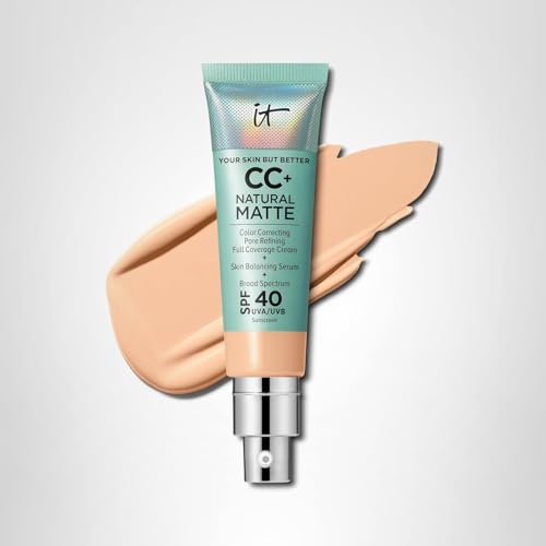 IT Cosmetics CC+ Natural Matte finish look across skin tone swatches