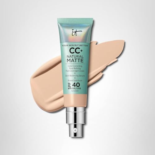 Wear-test shot shows lasting matte look throughout the day with IT Cosmetics CC+ Natural Matte.